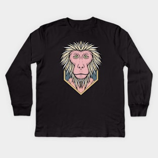 Japanese Macaque Monkey Kids Long Sleeve T-Shirt